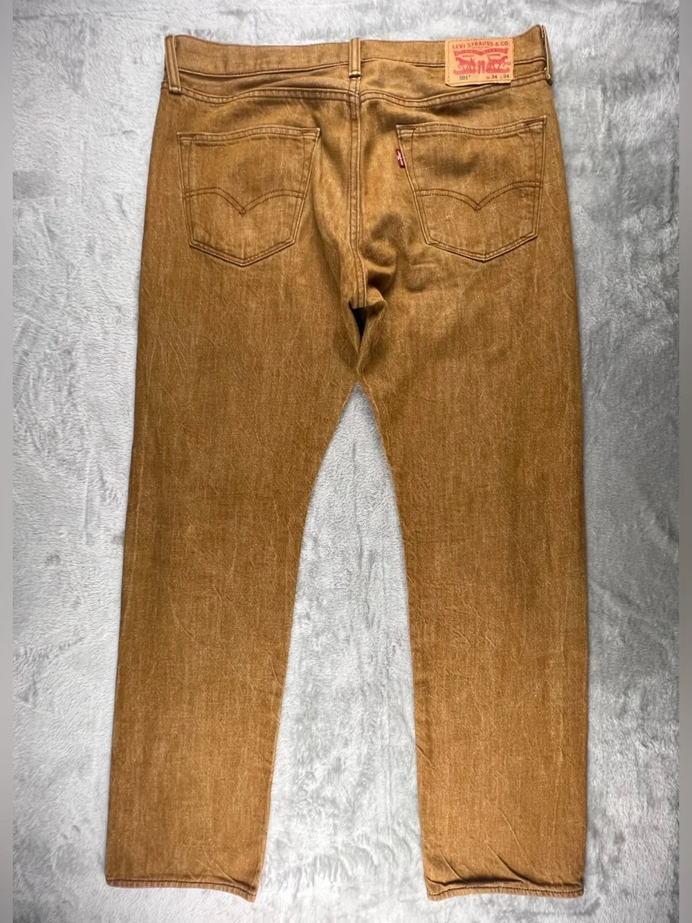 Levis 501 White Oak Cone Denim Jeans Speckled Straight Leg Button Fly Mens 34x34